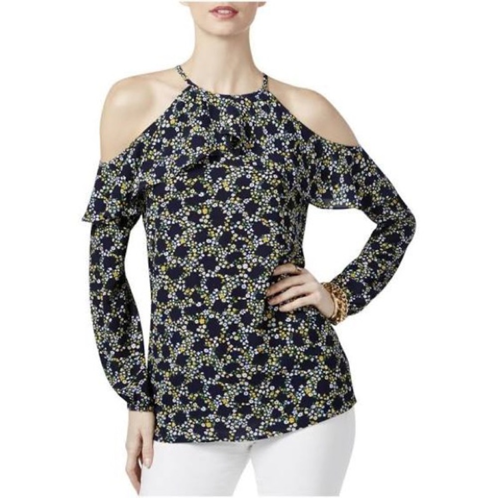 Michael Kors Taxi floral cold shoulder blouse SP